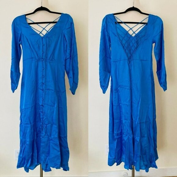 Free People Later Days Midi Dress Sz 0 NWOT $128 - Picture 2 of 15